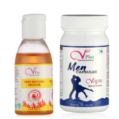 Vigini Men Capsule 30's + Fiery Hot 2 in 1 Men's Oil 25 ml