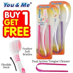 You & Me Active Toothbrush & Tongue Cleaner (Buy 1 Get 1 Free)