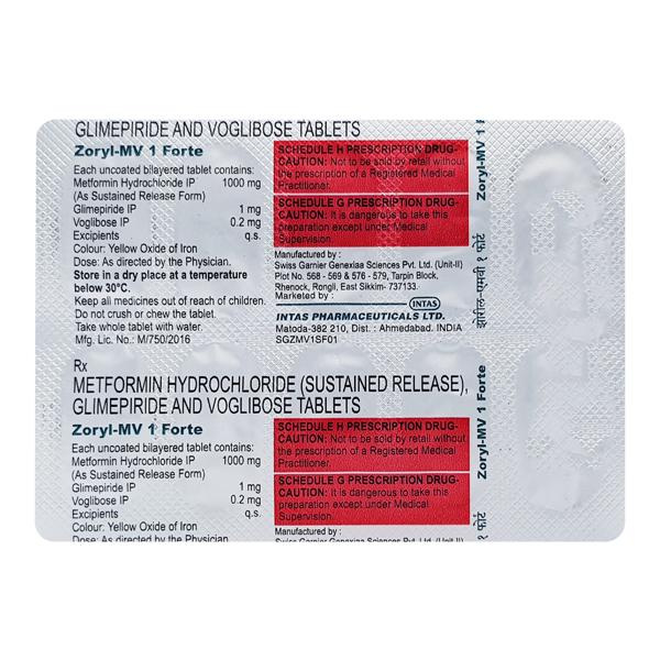 ZORYL MV 1 FORTE Tablet 10's