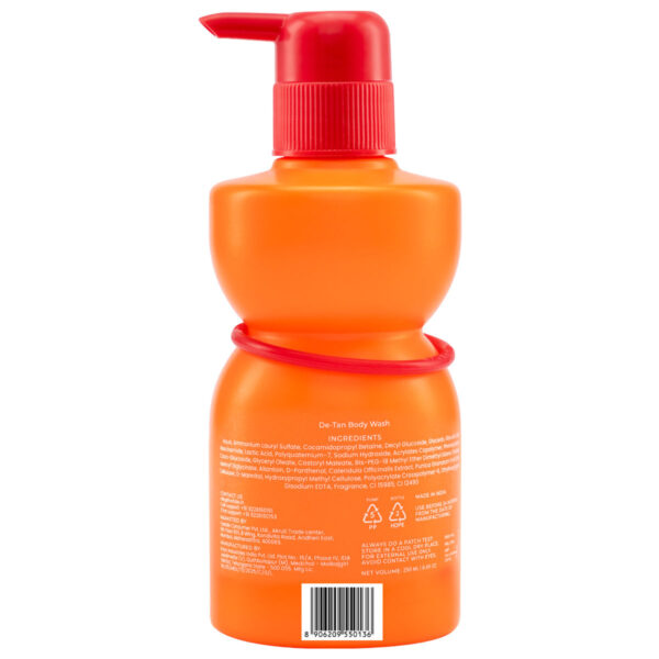 Foxtale Hula Hoop Sicilian Sunset De-Tan Body Wash, 250 ml | With Niacinamide + Calendula Extract | Removes Tan & Fades Dark Spots