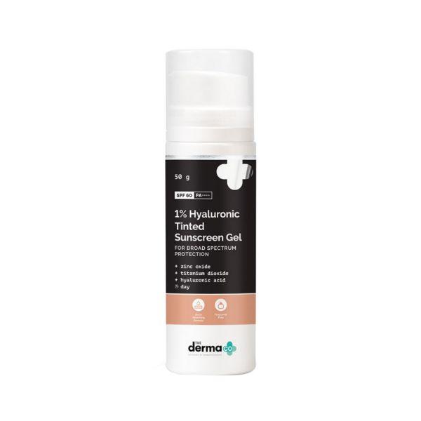 The Derma Co. 1 Percent Hyaluronic Tinted SPF 60 Pa++++, Sunscreen Gel 50 gm