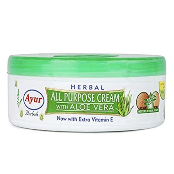 Ayur Herbal All Purpose Cream With Aloe Vera 200 ml | Aloe Vera & Extra Vitamin E | Removes Suntan | Unclogs Pore | Keep Skin Glowing In All Weather Conditions | For Dry Skin