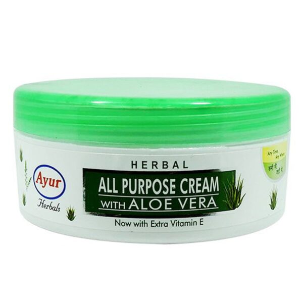 Ayur Herbal All Purpose Cream With Aloe Vera 80 gm | Aloe Vera & Extra Vitamin E | Removes Suntan | Unclogs Pore | Keep Skin Glowing In All Weather Conditions | For Dry Skin