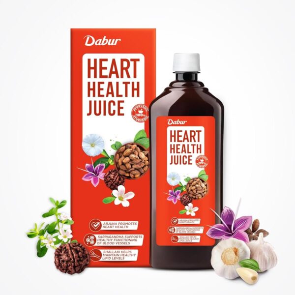 Dabur Heart Health Juice | Enriched with 10+ Ayurvedic Herbs | No Artificial Colors, Flavours & Added Sugars