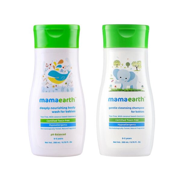 Deeply Nourishing Body Wash for Babies 200ml and Gentle Cleansing Shampoo 200ml Combo