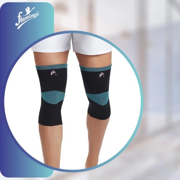 Flamingo Premium Knee Cap - Black & Turquoise (OC - 2127) (M) 1's