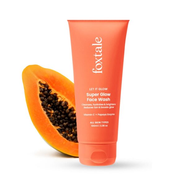 Foxtale Super Glow Face Wash Vitamin C + Papaya Enzyme, 100 ml