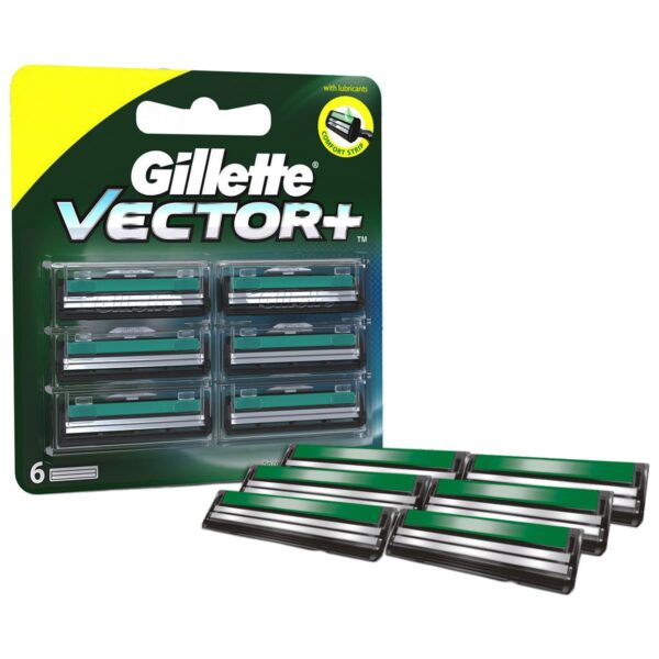 Gillette Vector Plus Cartridge, 6 Count