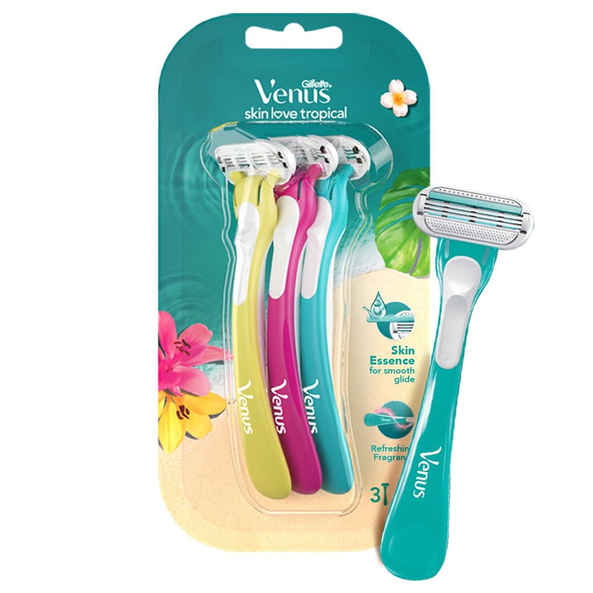 Gillette Venus Skin Love with Skin Essence Women’s Razor, 3 Count