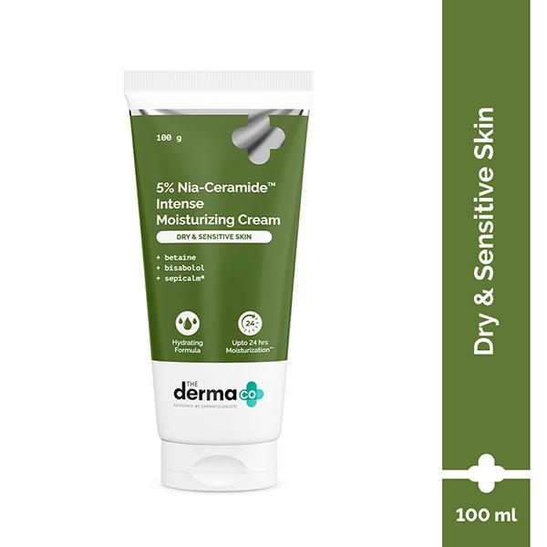 The Derma Co. 5% Nia-Ceramide Intense Moisturizing Cream, 24hrs Moisturization 100 gm