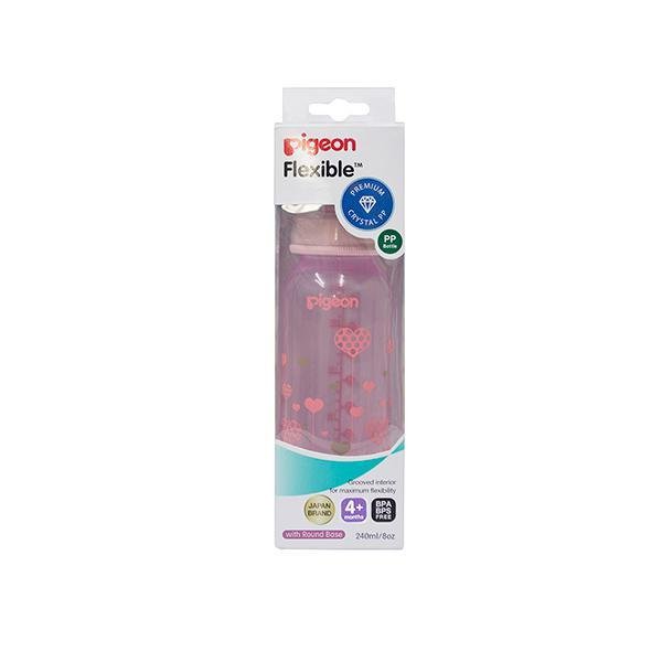 Pigeon Peristaltic Clear Nursing Bottle Rpp - Pink (Abstract) 240 ml
