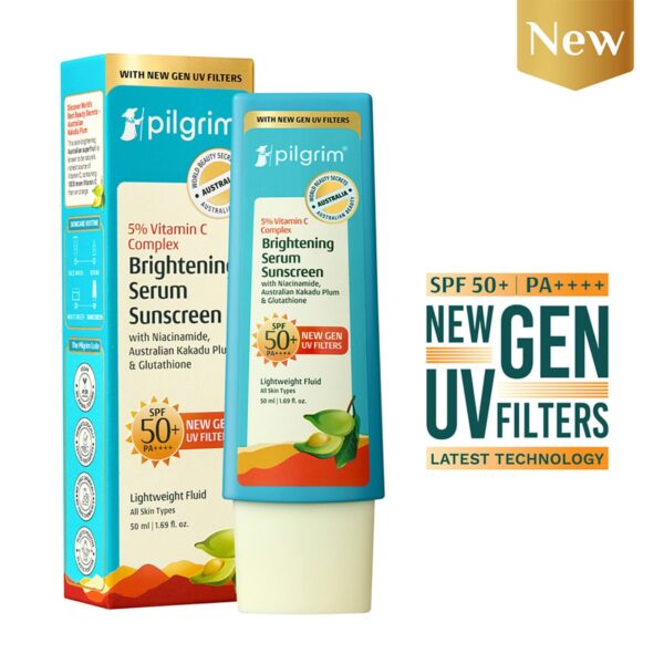 Pilgrim 5% Vitamin C Brightening SPF 50 PA++++ Ultra Light Gel Sunscreen, 50 ml
