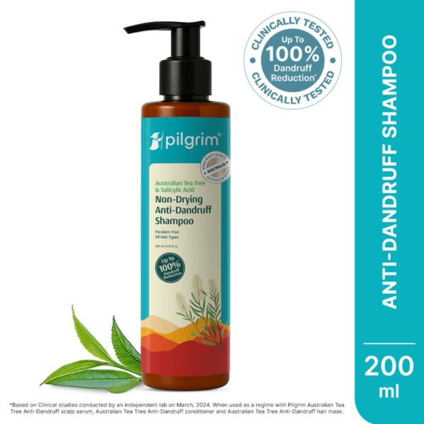 Pilgrim Australian Tea Tree Non-Drying Anti-Dandruff Shampoo, 200 ml