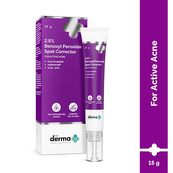 The Derma Co. 2.5% Benzoyl Peroxide Spot Corrector, Fights Breakouts and Inflammation 15 gm