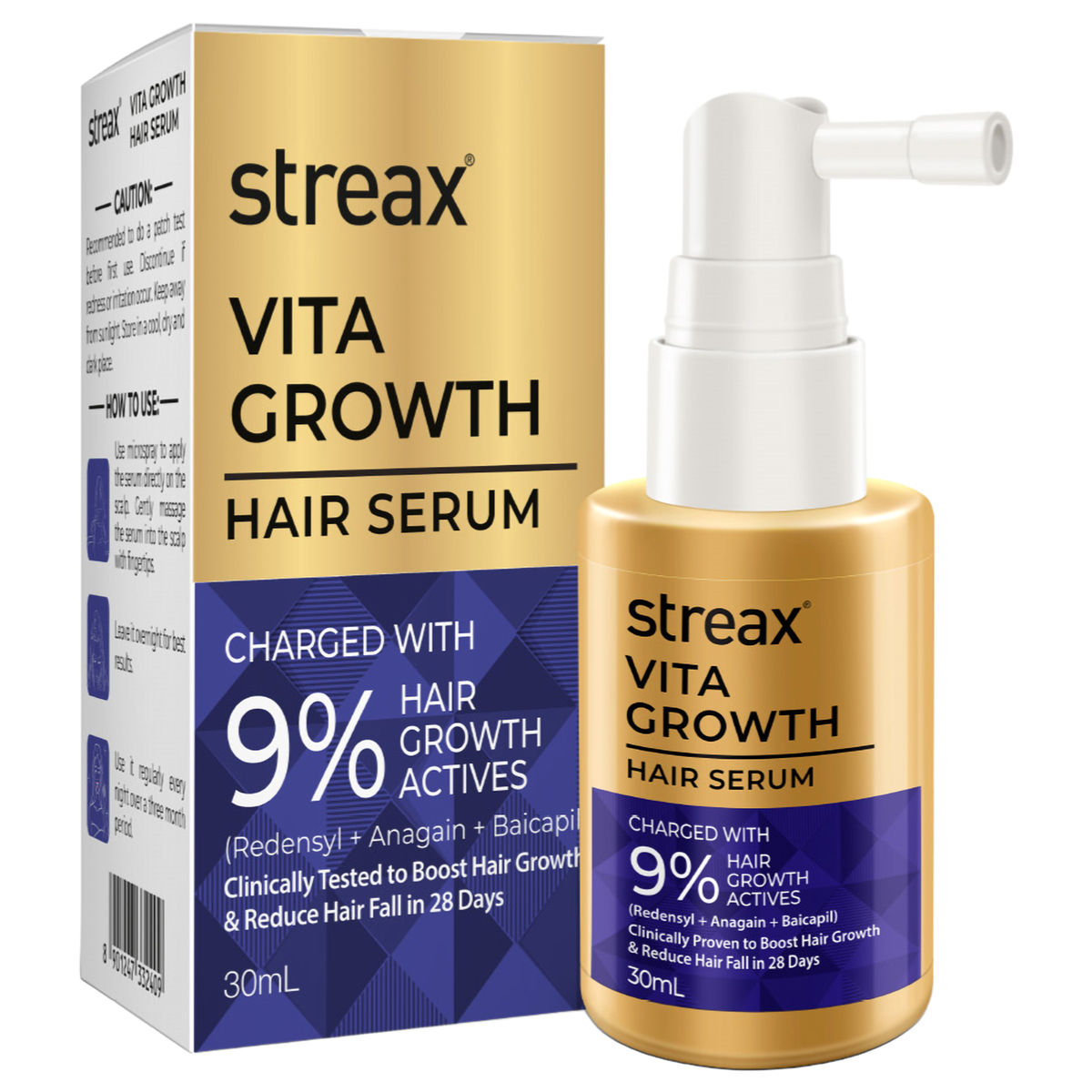 Streax Growth Hair Serum For Scalp, 30 ml | Hair Serum For Hair Fall Control