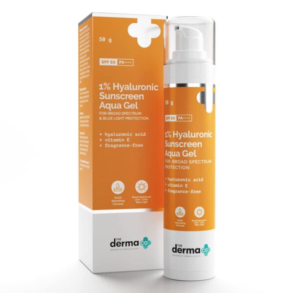 The Derma Co 1% Hyaluronic SPF 50 PA++++ Aqua Gel, 50 gm