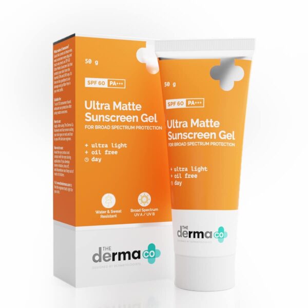 The Derma Co SPF 60 PA+++ Ultra Matte Sunscreen Gel, 50 gm