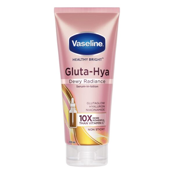 Vaseline Gluta-Hya Dewy Radiance Serum-in-Lotion 200 ml | Glutaglow, Hyaluron & Niacinamide | For Brighter Skin From Ist Use | Non Sticky Formula