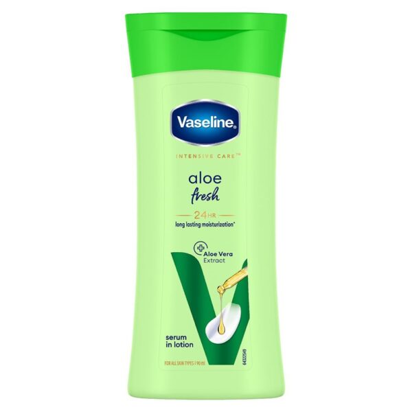 Vaseline Intensive Care Aloe Fresh Body Lotion 90 ml | With 100% Pure Aloe Vera Extract | Deeply Hydrates Skin In Harsh Summer | Non Greasy & Featurelight Fornula | For Dry Skin
